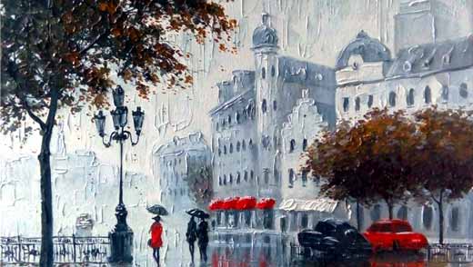 Pintura al óleo del pintor impresionista Bolotov